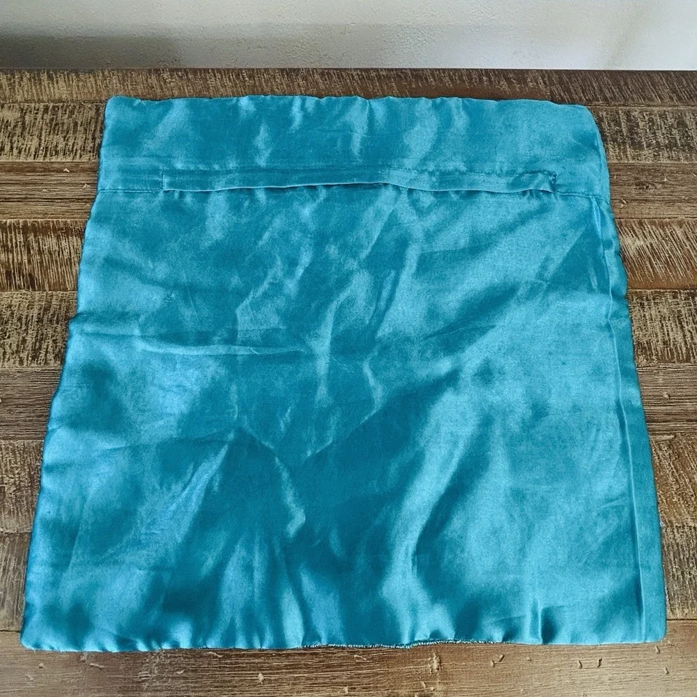 Boho Beaded Peacock Throw Accent (2) Pillow Cases 15